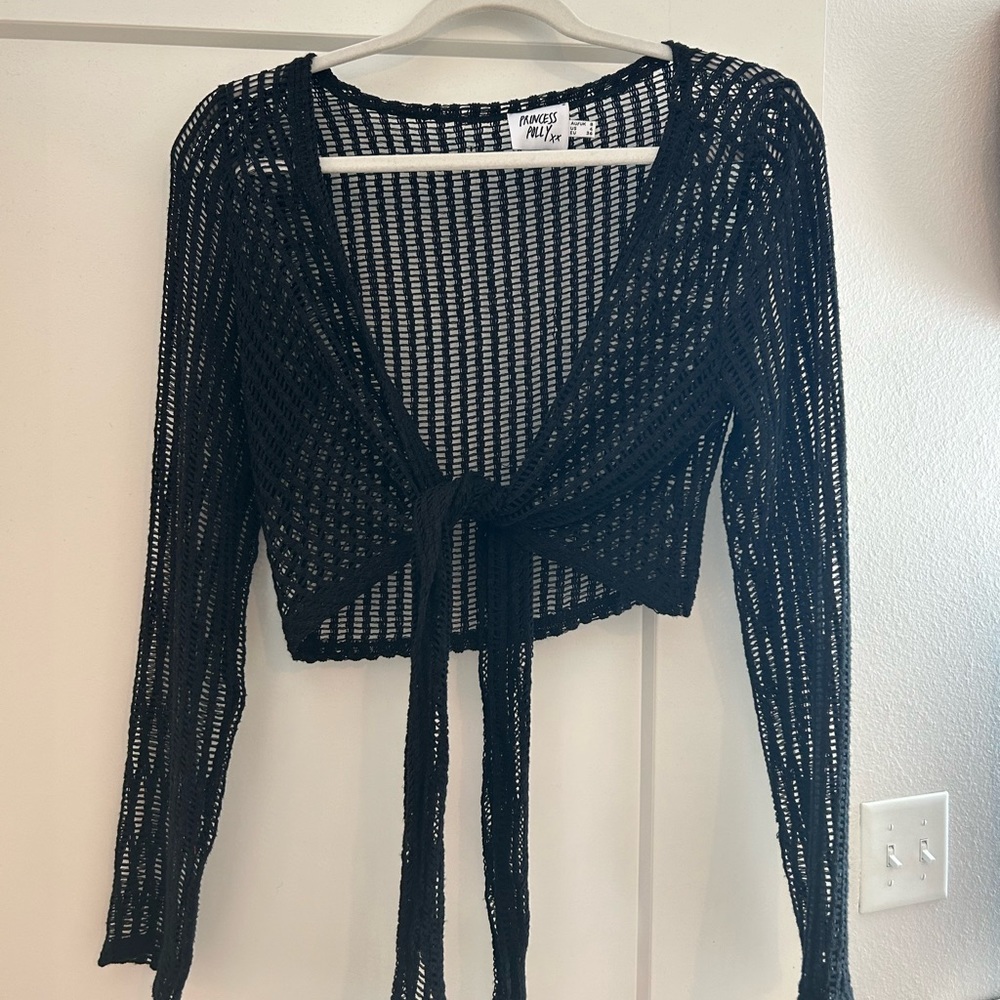 Princess Polly Cropped Long Sleeve Crochet Top